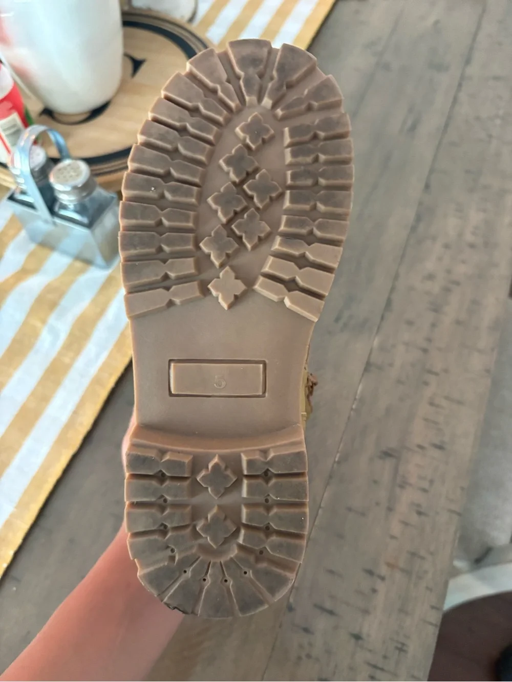 Kids Tan Lace-Up Work Boot